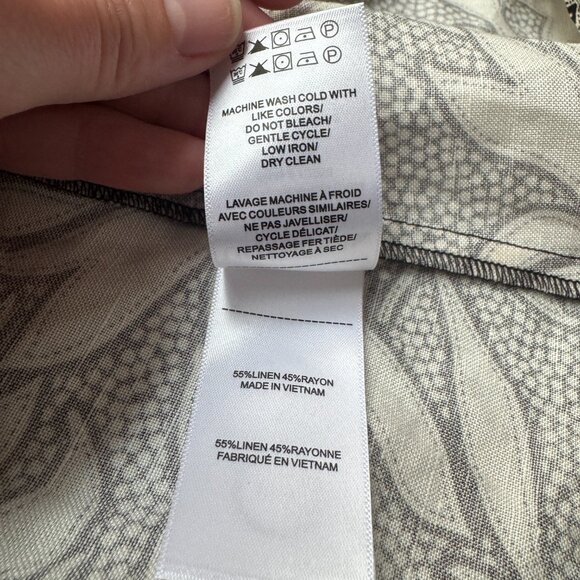 UNTUCKit Amara Dress Large Black White Drop Waist Sleeveless Button Up Linen - Picture 11 of 14